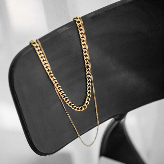 Collar de cadena de doble capa